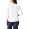 imageGloria Vanderbilt Womens Amanda 34 Sleeve Soft Knit Top StandardVintage White  Glitz