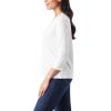 imageGloria Vanderbilt Womens Amanda 34 Sleeve Soft Knit Top StandardVintage White  Glitz