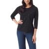 imageGloria Vanderbilt Womens Amanda 34 Sleeve Soft Knit Top StandardBlack  Glitz