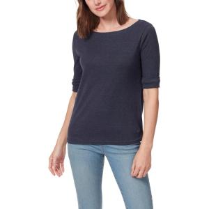 imageGloria Vanderbilt Womens Alanis Boat Neck Knit Tee Shirt with Elbow Sleeves StandardMidnight Affair