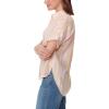 imageGloria Vanderbilt Womens Daisy Short Sleeve HighLow Button Down Shirt StandardAlmond Cream  Piper Plaid