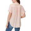 imageGloria Vanderbilt Womens Daisy Short Sleeve HighLow Button Down Shirt StandardAlmond Cream  Piper Plaid