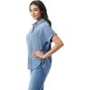 imageGloria Vanderbilt Womens Daisy Short Sleeve HighLow Button Down Shirt StandardBora Bora