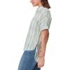 imageGloria Vanderbilt Womens Daisy Short Sleeve HighLow Button Down Shirt StandardMatcha Latte  Piper Plaid