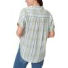 imageGloria Vanderbilt Womens Daisy Short Sleeve HighLow Button Down Shirt StandardMatcha Latte  Piper Plaid