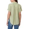 imageGloria Vanderbilt Womens Daisy Short Sleeve HighLow Button Down Shirt StandardMatcha Latte