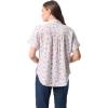 imageGloria Vanderbilt Womens Daisy Short Sleeve HighLow Button Down Shirt StandardMulti White  Bitsy Blossoms