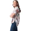 imageGloria Vanderbilt Womens Daisy Short Sleeve HighLow Button Down Shirt StandardMulti White  Toscana Floral