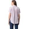 imageGloria Vanderbilt Womens Daisy Short Sleeve HighLow Button Down Shirt StandardVintage White  Metropolitan Stripe