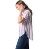 imageGloria Vanderbilt Womens Daisy Short Sleeve HighLow Button Down Shirt StandardVintage White  Metropolitan Stripe