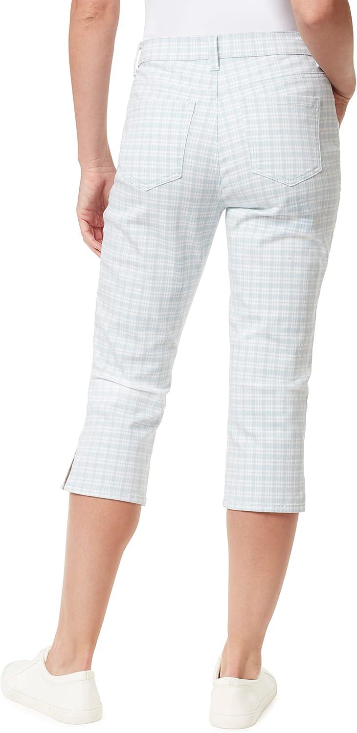 imageGloria Vanderbilt Womens Amanda Capri Jean RegularBlue Breezerefined Plaidds