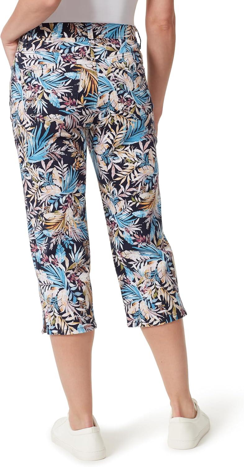 imageGloria Vanderbilt Womens Amanda Capri Jean RegularMidnight Affair Tropical Dance  Rivets