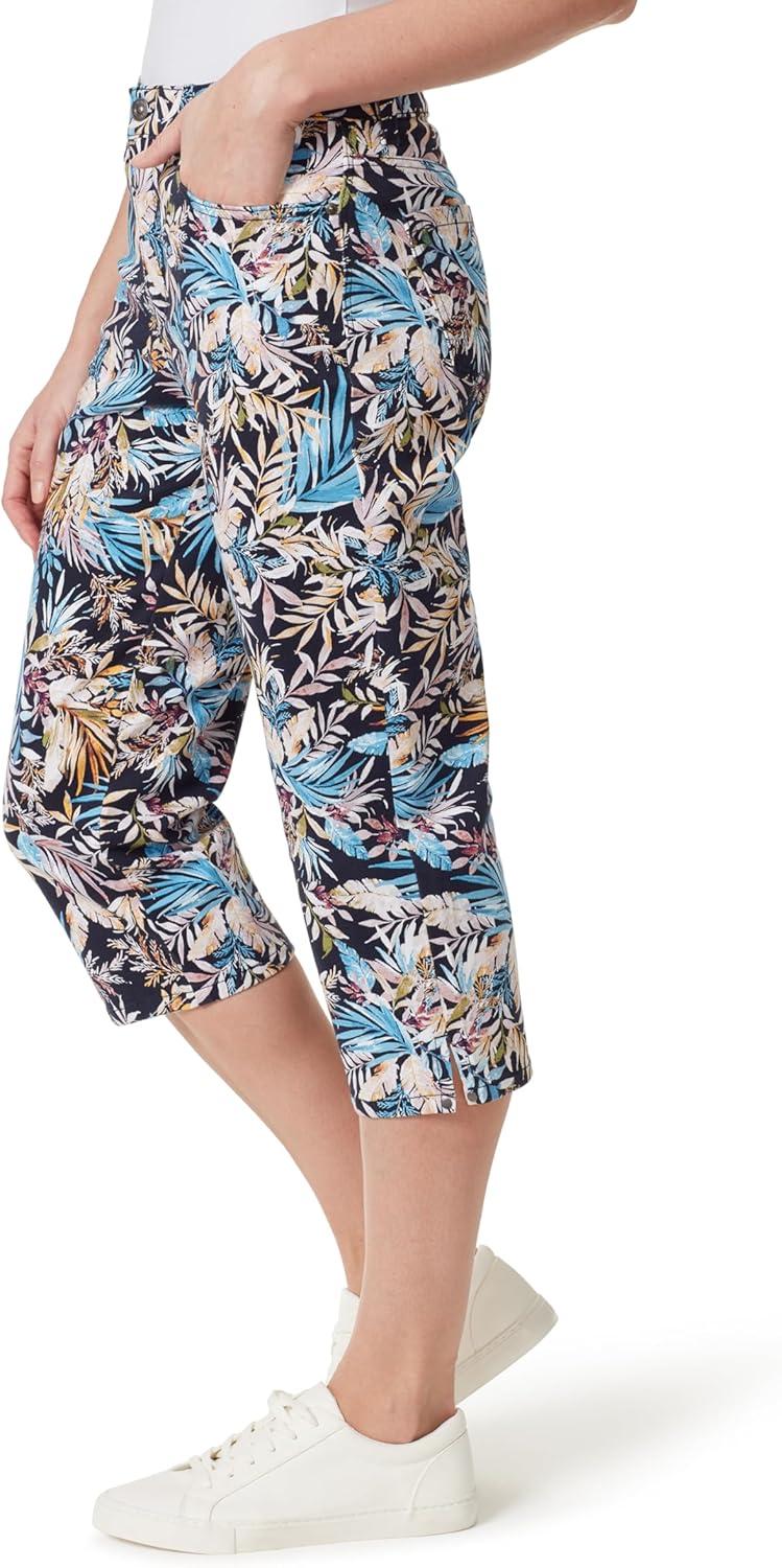 imageGloria Vanderbilt Womens Amanda Capri Jean RegularMidnight Affair Tropical Dance  Rivets