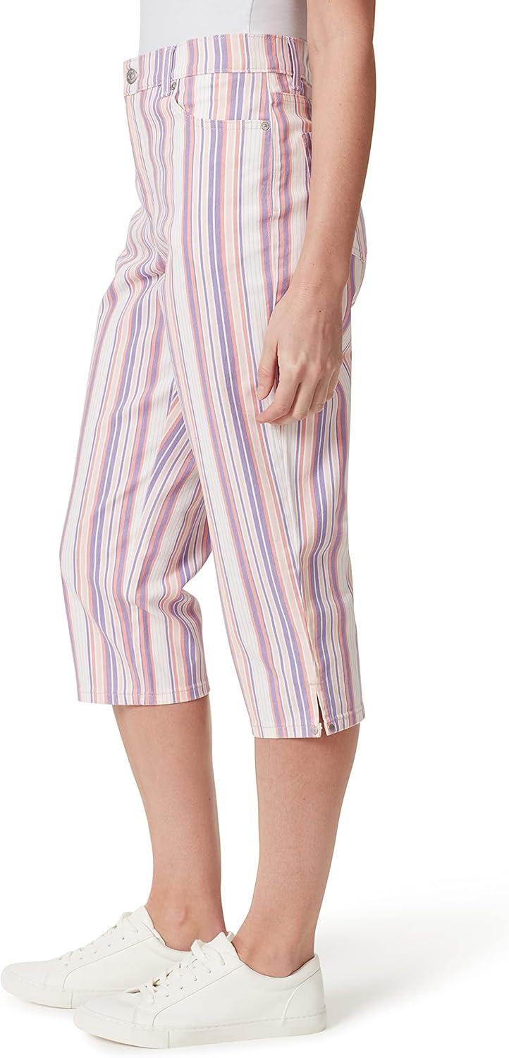 imageGloria Vanderbilt Womens Amanda Capri Jean RegularRibbon Pink  Screen Stripeds