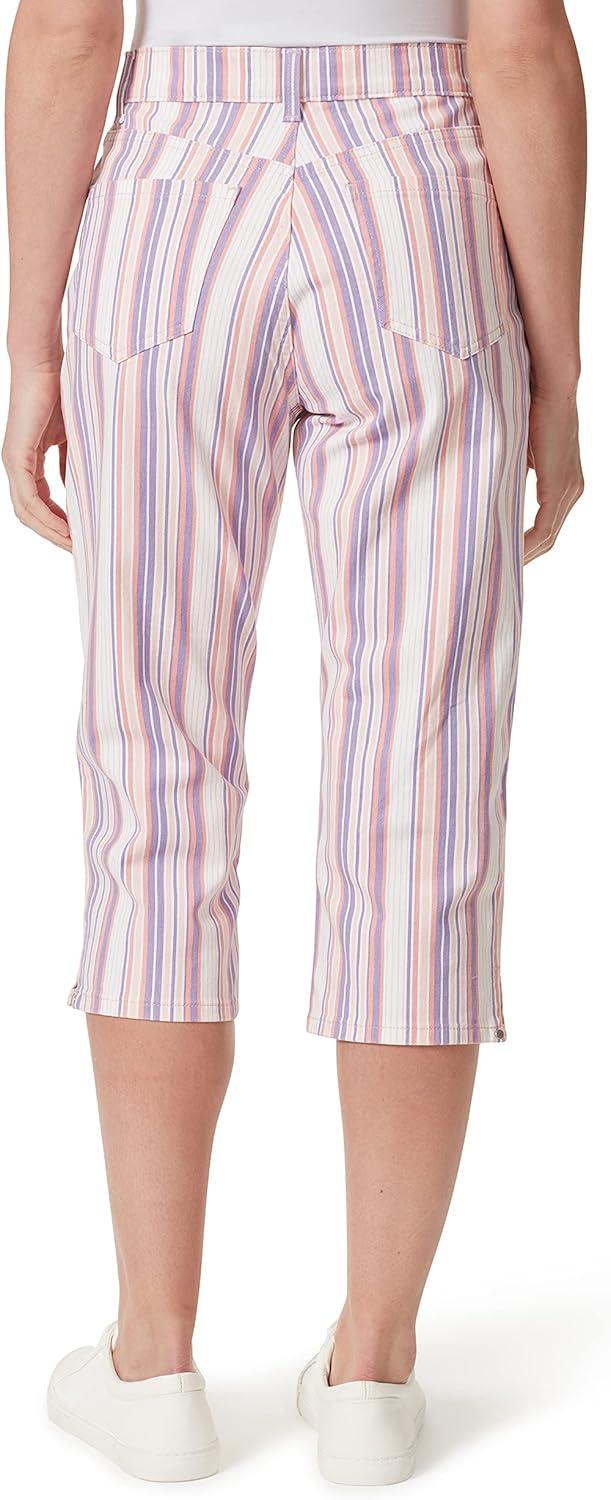 imageGloria Vanderbilt Womens Amanda Capri Jean RegularRibbon Pink  Screen Stripeds