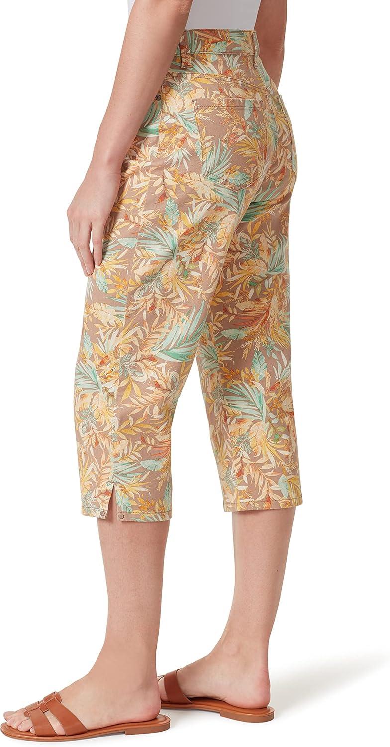 imageGloria Vanderbilt Womens Amanda Capri Jean RegularSandhill Tropical Dance  Rivetsds