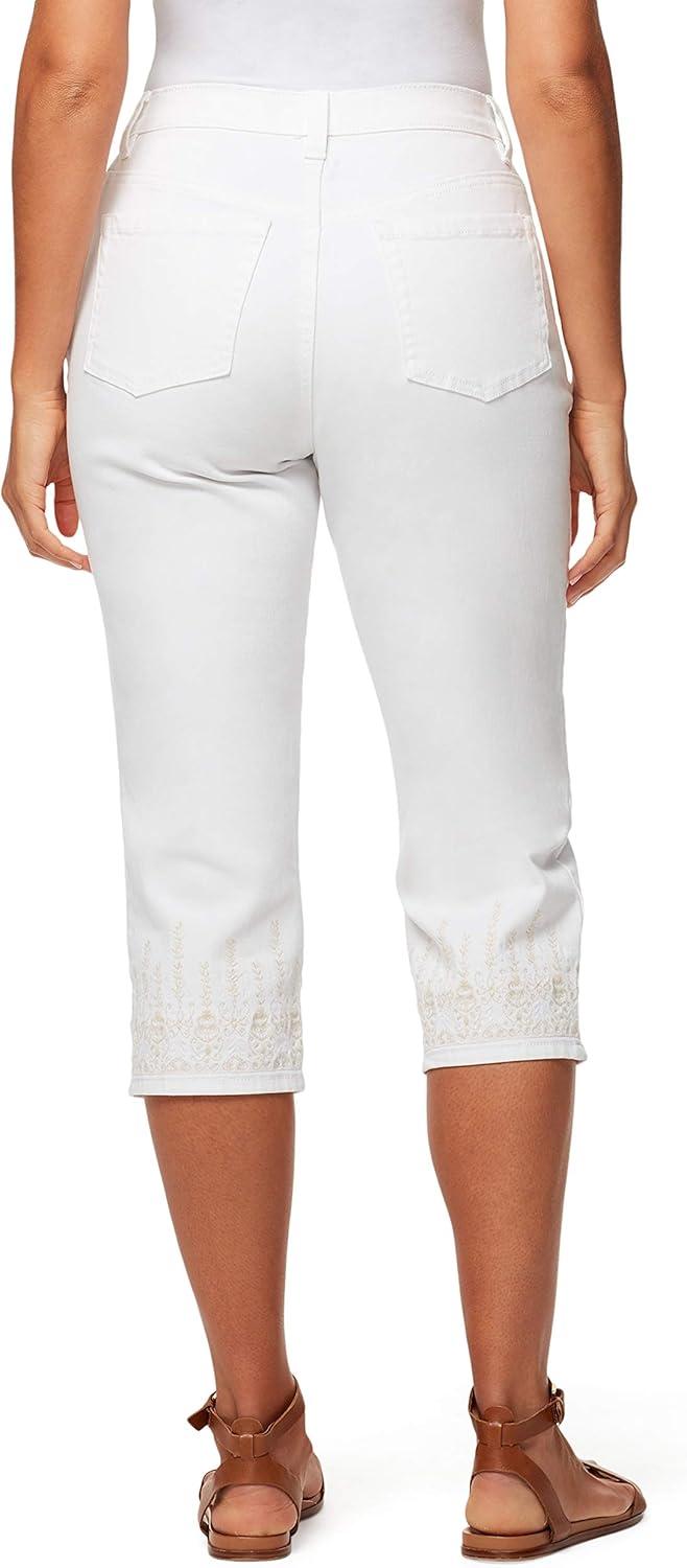 imageGloria Vanderbilt Womens Amanda Capri Jean RegularVintage White  Emb Hemds