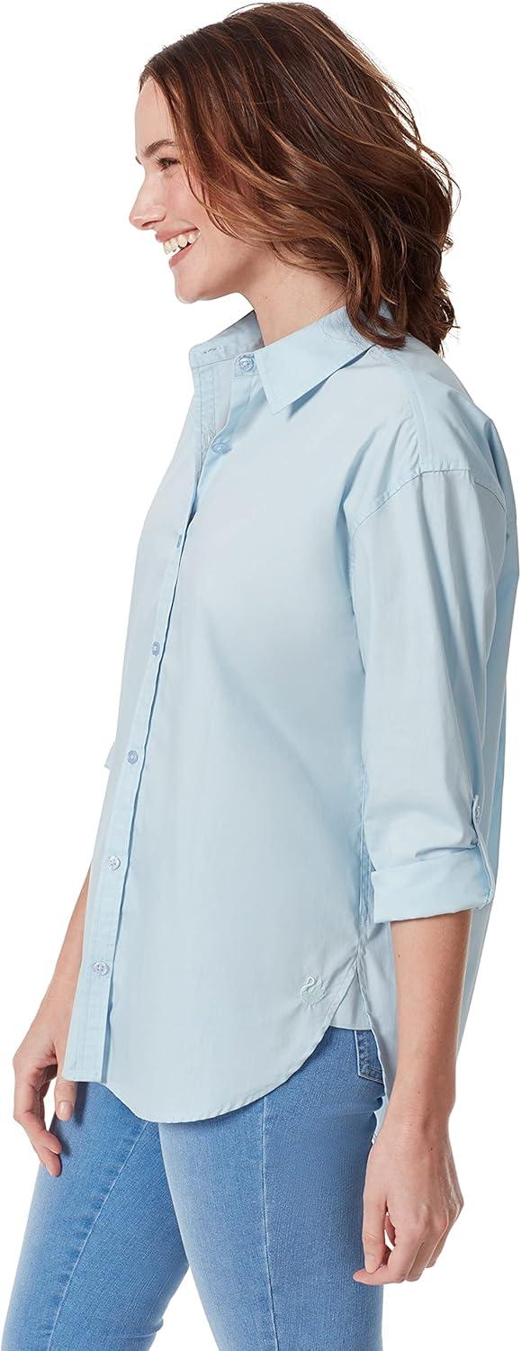 imageGloria Vanderbilt Womens Amanda Oversized Button Down Shirt with Rolltab SleevesPale Sky
