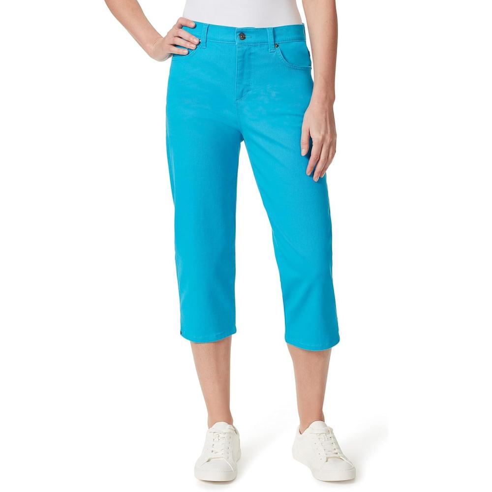 imageGloria Vanderbilt Womens Amanda Capri Jean RegularIsland Cove  Rivetsds