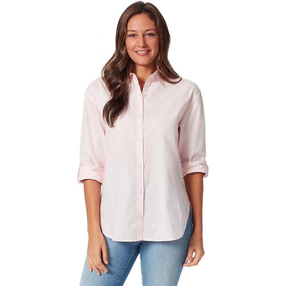 imageGloria Vanderbilt Womens Amanda Oversized Button Down Shirt with Rolltab SleevesPink Parasol