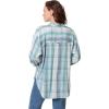 imageGloria Vanderbilt Womens Amanda Oversized Button Down Shirt with Rolltab SleevesBlue Breeze Spectra Plaid