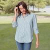 imageGloria Vanderbilt Womens Amanda Oversized Button Down Shirt with Rolltab SleevesCaspian Stripe
