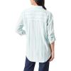 imageGloria Vanderbilt Womens Amanda Oversized Button Down Shirt with Rolltab SleevesClearwater Blue Greetings Stripe
