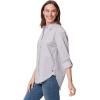 imageGloria Vanderbilt Womens Amanda Oversized Button Down Shirt with Rolltab SleevesDusty Iris Stripe