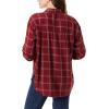 imageGloria Vanderbilt Womens Amanda Oversized Button Down Shirt with Rolltab SleevesGarnet Gem Autumn Windowpane