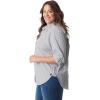 imageGloria Vanderbilt Womens Amanda Oversized Button Down Shirt with Rolltab SleevesMarine Navy Stripeds