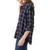 imageGloria Vanderbilt Womens Amanda Oversized Button Down Shirt with Rolltab SleevesMidnight Affair Autumn Windowpane
