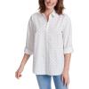 imageGloria Vanderbilt Womens Amanda Oversized Button Down Shirt with Rolltab SleevesMidnight Affair Fun Dots
