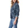 imageGloria Vanderbilt Womens Amanda Oversized Button Down Shirt with Rolltab SleevesMidnight Affair Ink Brush Floral