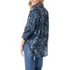 imageGloria Vanderbilt Womens Amanda Oversized Button Down Shirt with Rolltab SleevesMidnight Affair Ink Brush Floral