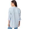 imageGloria Vanderbilt Womens Amanda Oversized Button Down Shirt with Rolltab SleevesPale Sky Woodland Gingham