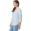 imageGloria Vanderbilt Womens Amanda Oversized Button Down Shirt with Rolltab SleevesPale Sky Woodland Gingham