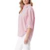 imageGloria Vanderbilt Womens Amanda Oversized Button Down Shirt with Rolltab SleevesRed Poppies Stripe