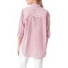 imageGloria Vanderbilt Womens Amanda Oversized Button Down Shirt with Rolltab SleevesRed Poppies Stripe