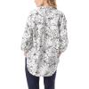 imageGloria Vanderbilt Womens Amanda Oversized Button Down Shirt with Rolltab SleevesVintage White Ink Brush Floral