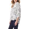 imageGloria Vanderbilt Womens Amanda Oversized Button Down Shirt with Rolltab SleevesVintage White Ink Brush Floral