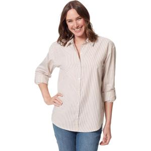 imageGloria Vanderbilt Womens Amanda Oversized Button Down Shirt with Rolltab SleevesBuckskin Stripe