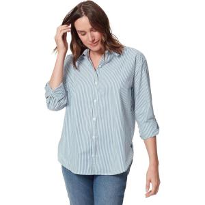 imageGloria Vanderbilt Womens Amanda Oversized Button Down Shirt with Rolltab SleevesCaspian Stripe