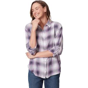 imageGloria Vanderbilt Womens Amanda Oversized Button Down Shirt with Rolltab SleevesDusty Iris Camp Plaid