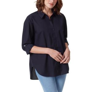 imageGloria Vanderbilt Womens Amanda Oversized Button Down Shirt with Rolltab SleevesMidnight Affair