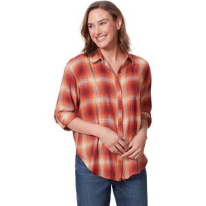 imageGloria Vanderbilt Womens Amanda Oversized Button Down Shirt with Rolltab SleevesSedona Spice Camp Plaid