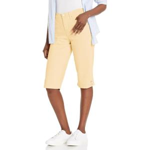 imageGloria Vanderbilt Womens Kala Midrise Skimmer ShortAlmond Cream  Button Hem