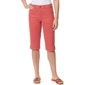 imageGloria Vanderbilt Womens Kala Midrise Skimmer ShortPersimmon  Button Hem