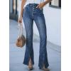 imageAstylish Bell Bottom Jeans for Women High Waisted Pull On Stretchy Mom Denim Pants Blue Size 10