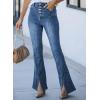 imageAstylish Bell Bottom Jeans for Women High Waisted Pull On Stretchy Mom Denim Pants Blue Size 10