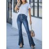 imageAstylish Bell Bottom Jeans for Women High Waisted Pull On Stretchy Mom Denim Pants Blue Size 10